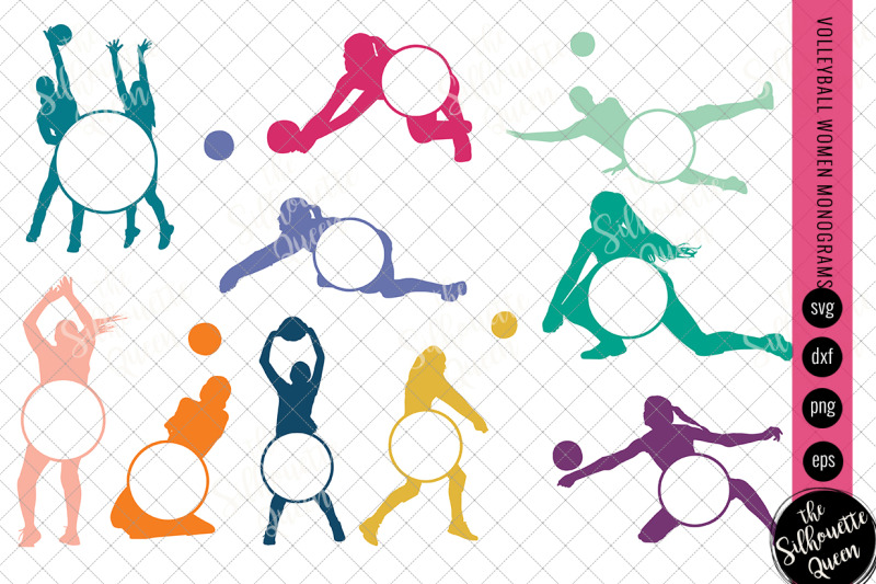 volleyball-women-svg-monogram-circle-frames