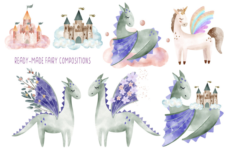 fairy-world-clipart-and-seamless-pattern