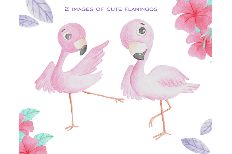 watercolor-tropical-flamingo-clipart-png-tropical-fruts-png-and-digit