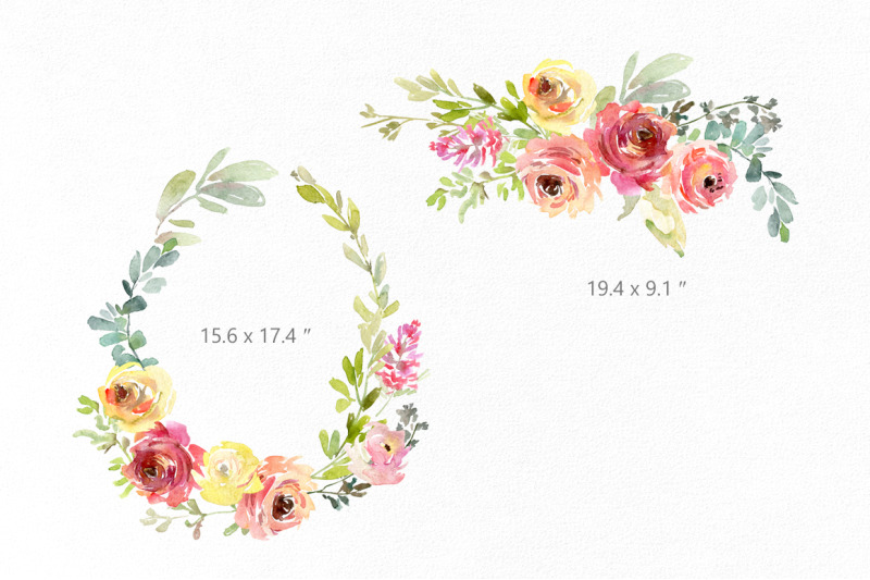watercolor-spring-flowers-roses