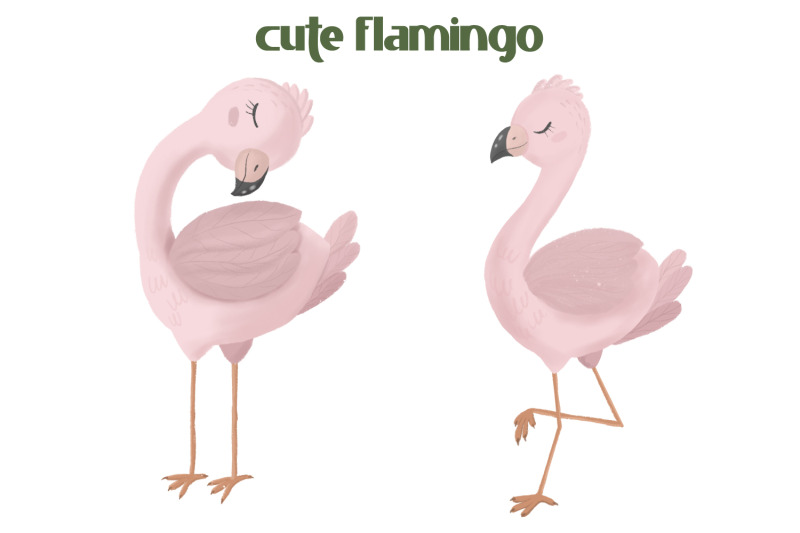 baby-pink-flamingo-clipart-and-seamless-pattern