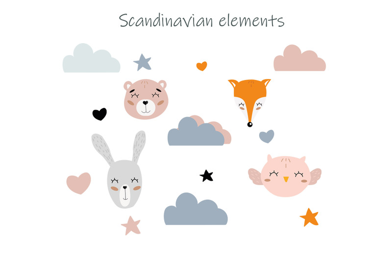 scandi-clipart-and-seamless-pattern