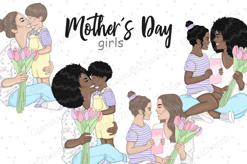 mother-039-s-day-pastel-girls-clipart