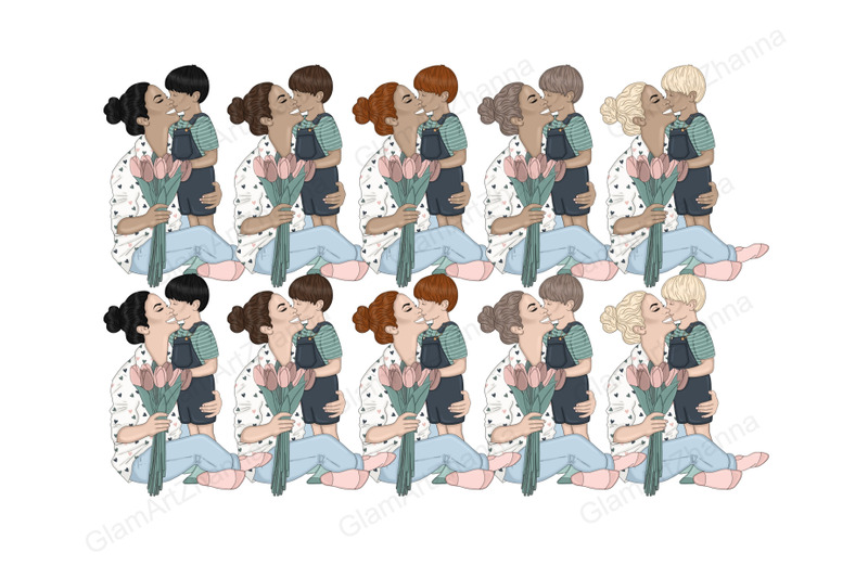 mother-039-s-day-natural-girls-clipart