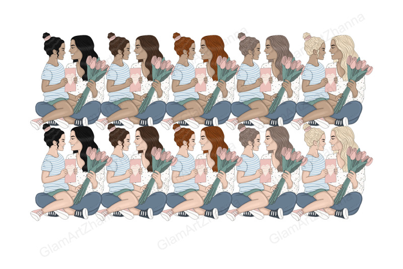 mother-039-s-day-natural-girls-clipart