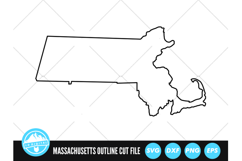 Massachusetts SVG | Massachusetts Outline | USA States Cut File By LD ...