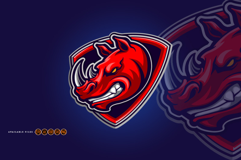 red-rhino-head-mascot-shield-logo