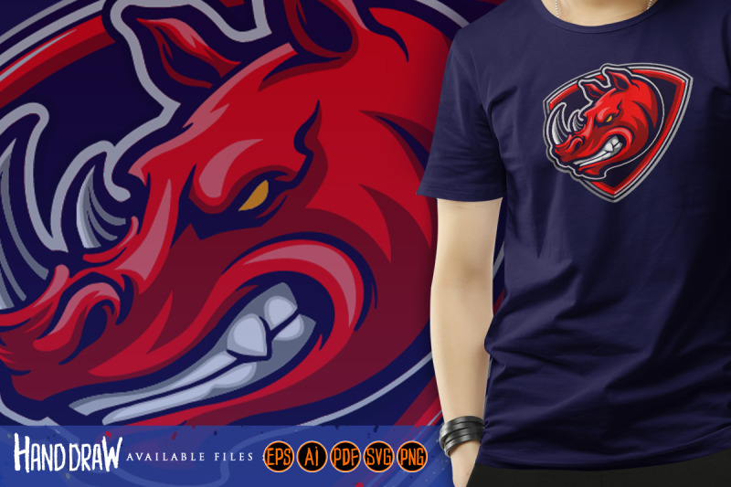 red-rhino-head-mascot-shield-logo