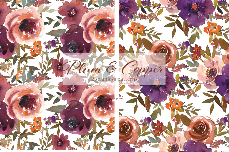 watercolor-plum-amp-copper-floral-huge-set