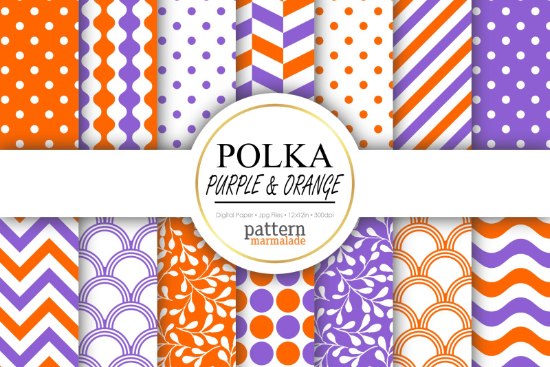 polka-purple-and-orange-digital-paper-nbsp-t0804