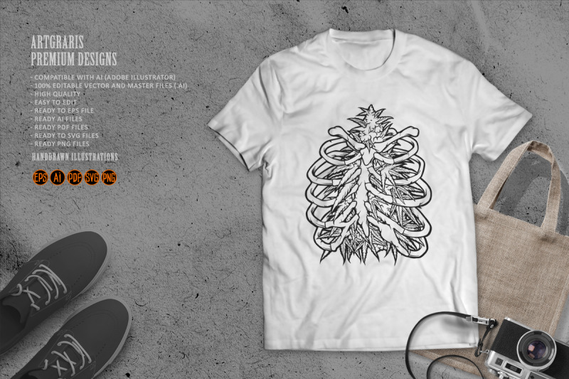 cannabis-weed-leaf-rib-bones-logo-silhouette