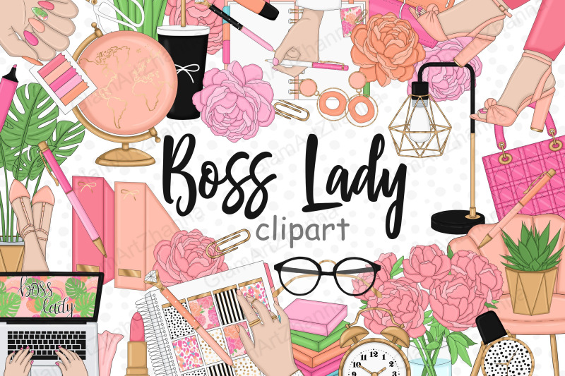 boss-lady-clip-art-girl-boss-illustration-bundle