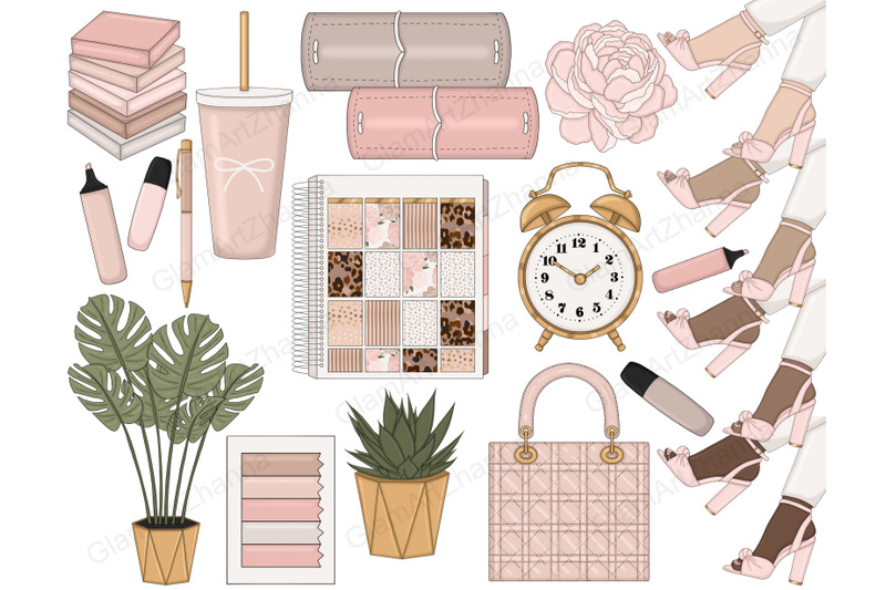 boss-lady-illustration-planner-girl-clipart-bundle