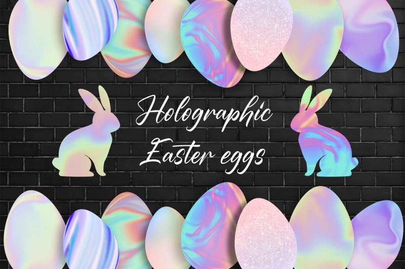 holographic-easter-eggs-clipart-easter-bunny-png-holography