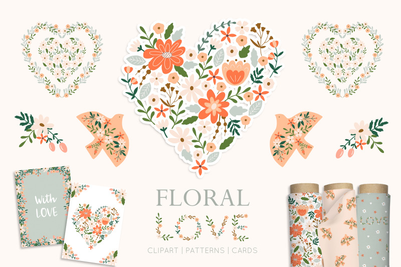 floral-love-bundle-floral-heart-clipart