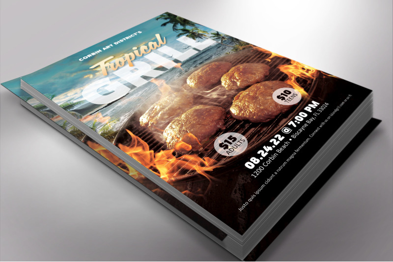 tropical-grill-flyer-word-publisher-template