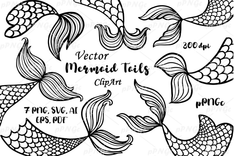 vector-mermaid-tails-clipart