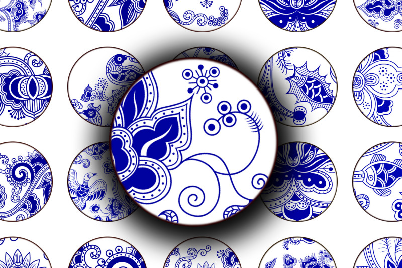 digital-collage-sheet-blue-floral-design