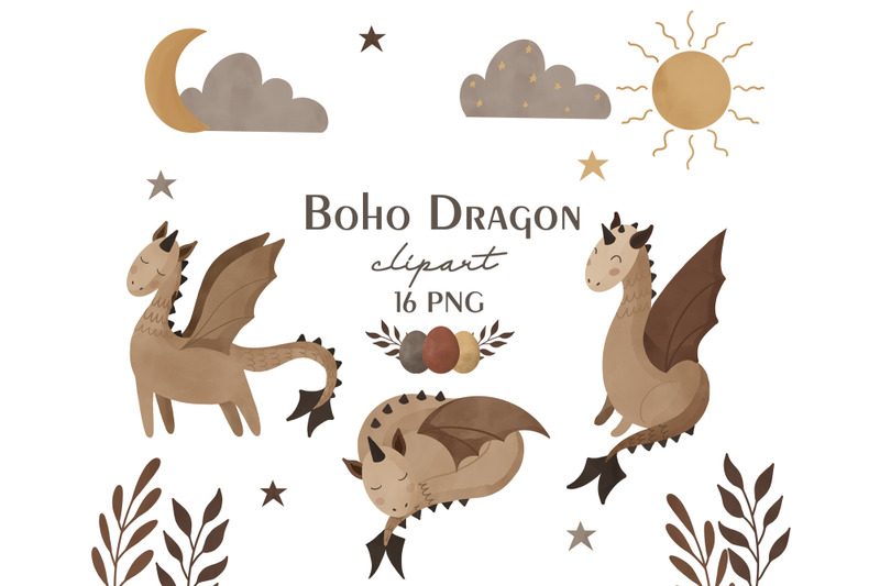 boho-dragon-fairy-clipart-png-baby-shower-clipart-nursery-wall-decal