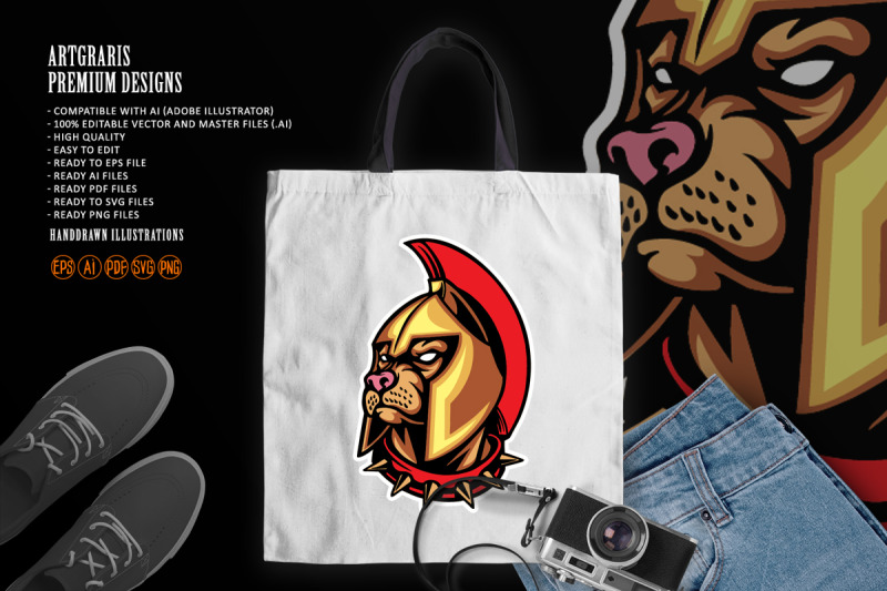 spartan-knight-angry-bulldog-mascot-logo