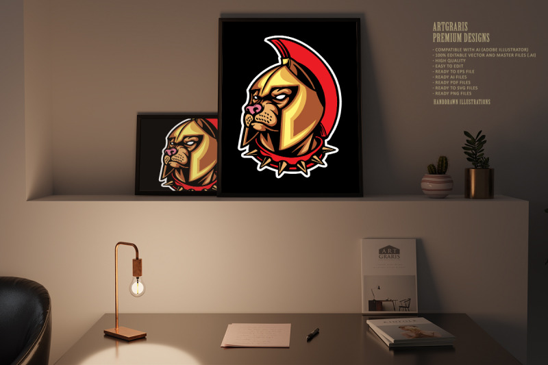 spartan-knight-angry-bulldog-mascot-logo