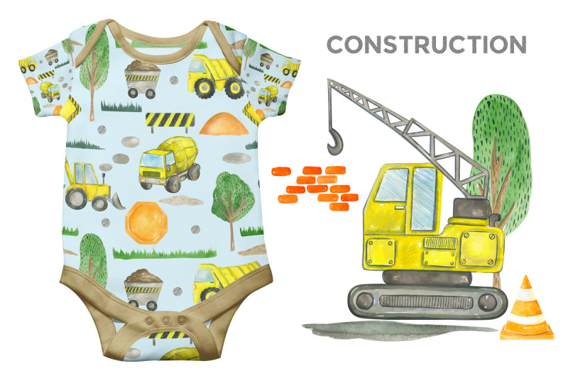 watercolor-construction-clipart-seamless-pattern
