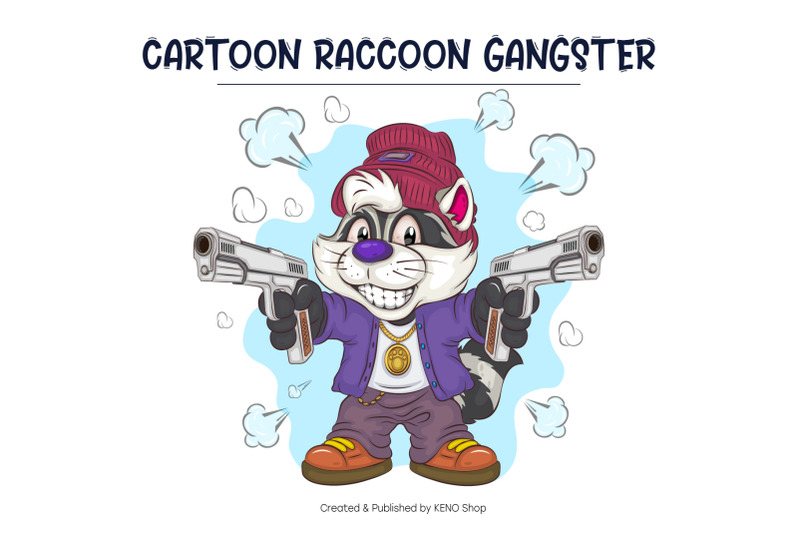 cartoon-raccoon-gangster-t-shirt-png-svg