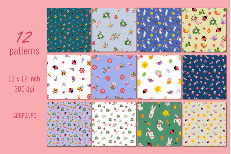 happy-easter-digital-paper-seamless-patterns