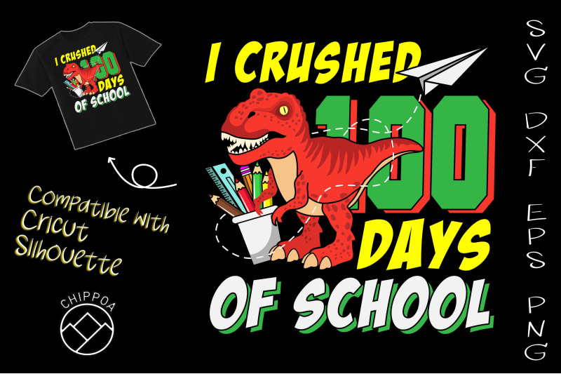 i-crushed-100-days-of-school-t-rex