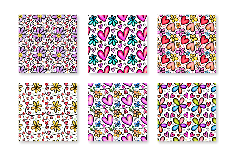 hearts-and-flowers-seamless-valentine-patterns