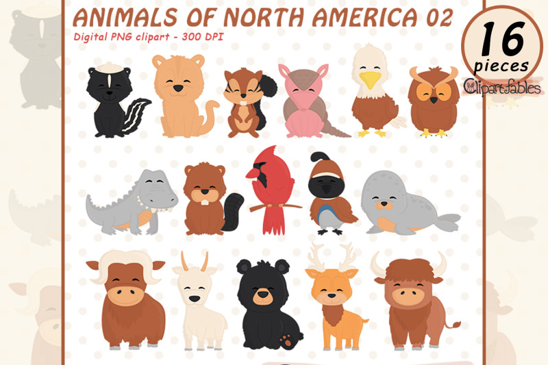 cute-animals-clipart-north-america-wildlife