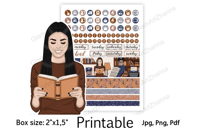 books-and-coffee-stickers-2-quot-x1-5-quot