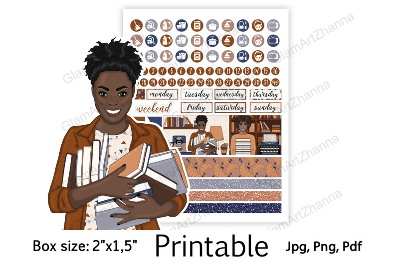 african-american-books-and-coffee-stickers-2-quot-x1-5-quot