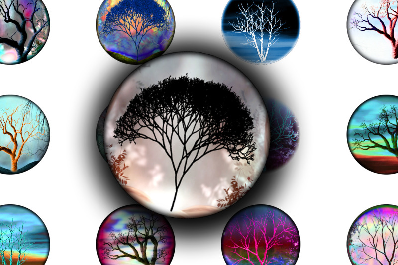 digital-collage-sheet-fantasy-trees