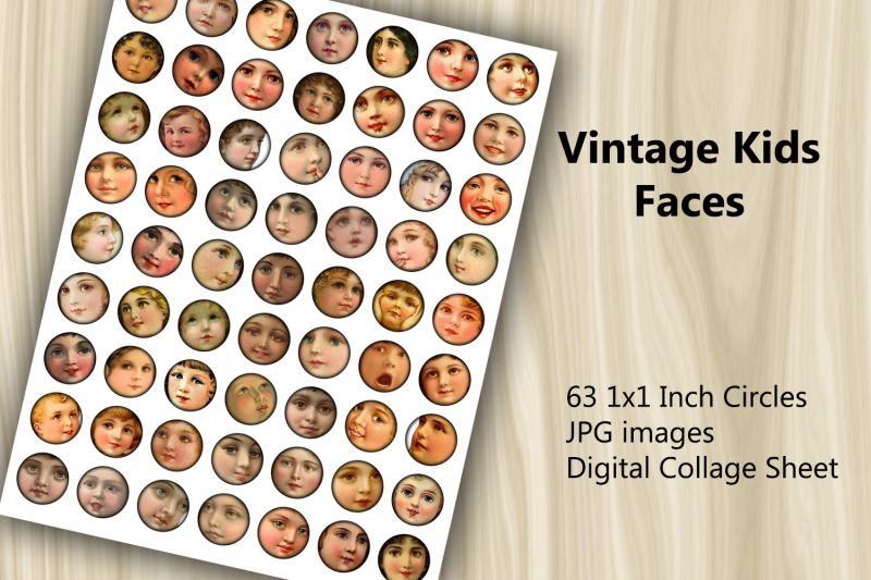 digital-collage-sheet-vintage-kids-faces