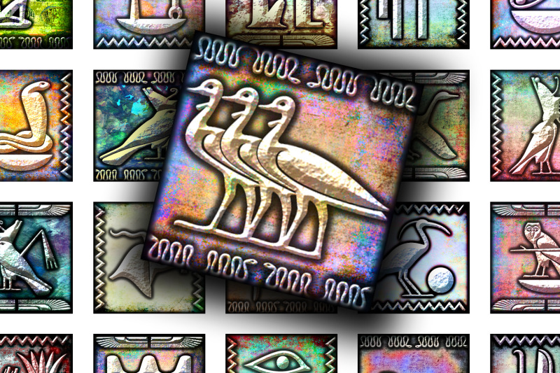 digital-collage-sheet-egyptian-hieroglyphs