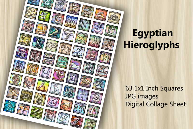 digital-collage-sheet-egyptian-hieroglyphs