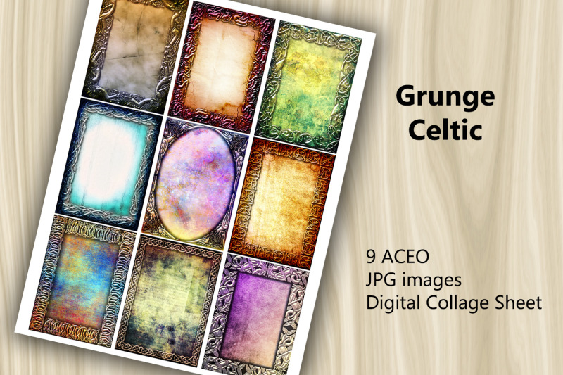 aceo-digital-collage-sheet-grunge-celtic