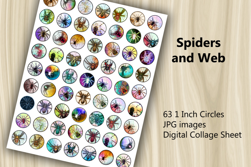 digital-collage-sheet-spiders-and-web