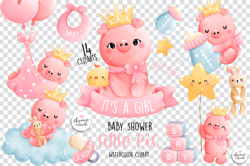 baby-pig-clipart-baby-girl-clipart-baby-shower-pig-clipart-baby-sho
