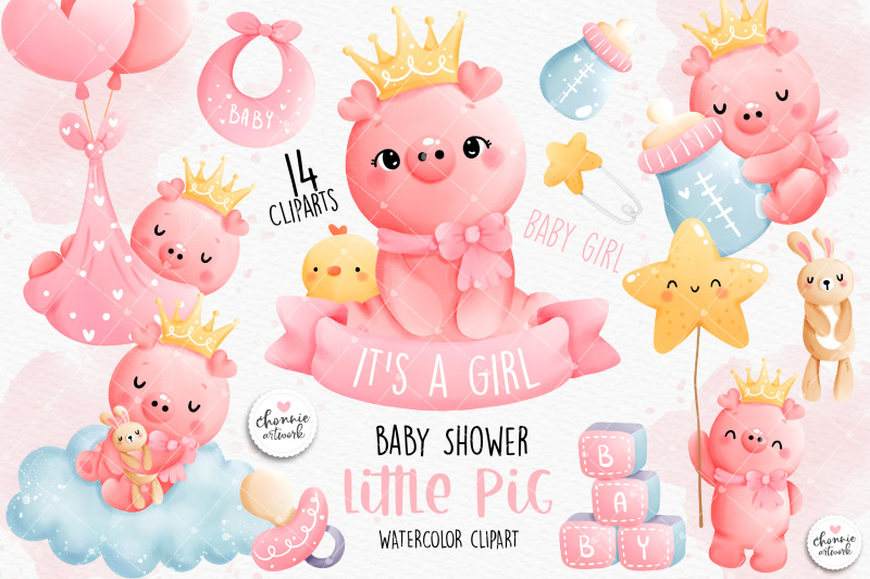 baby-pig-clipart-baby-girl-clipart-baby-shower-pig-clipart-baby-sho