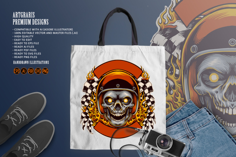 skull-road-race-logo-mascot