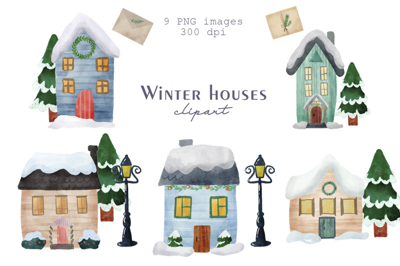watercolor-house-clipart-png-winter-clipart-christmas-houses-clipart