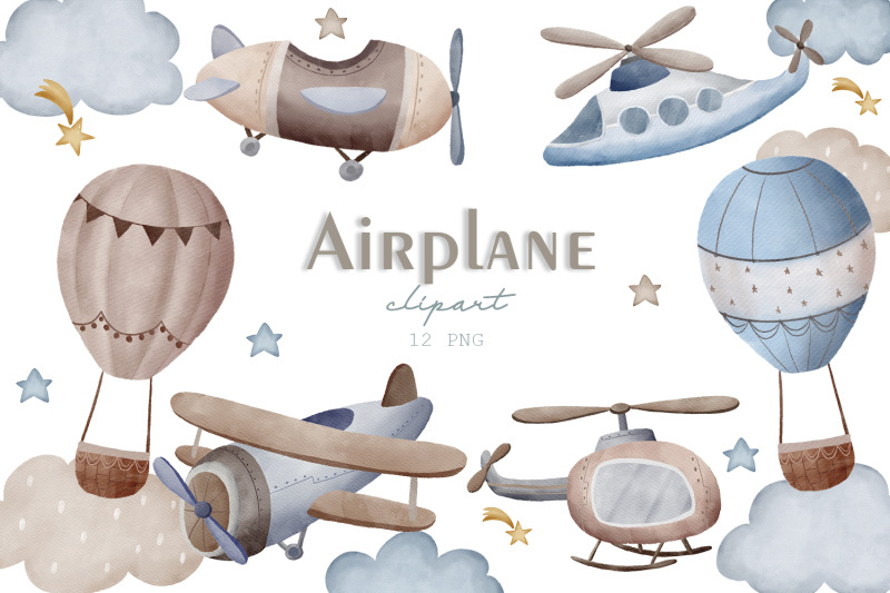 watercolor-airplane-clipart-png-hot-air-balloon-travel-baby-shower