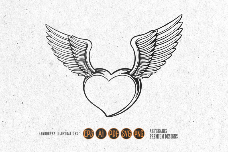 clipart-flying-cute-heart-love-tattoo-silhouette