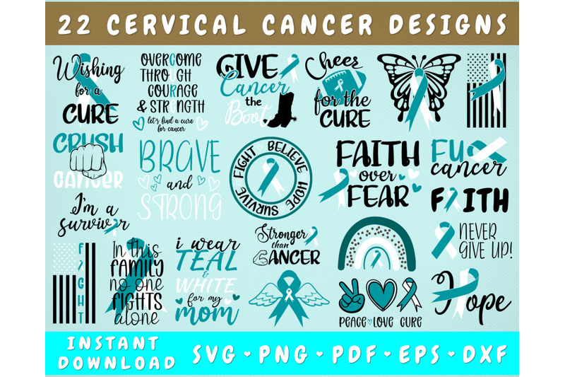 cervical-cancer-awareness-svg-bundle-teal-and-white-cancer-svg