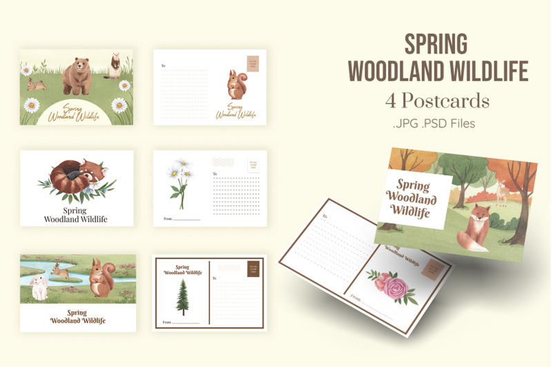 spring-woodland-wildlife-watercolor