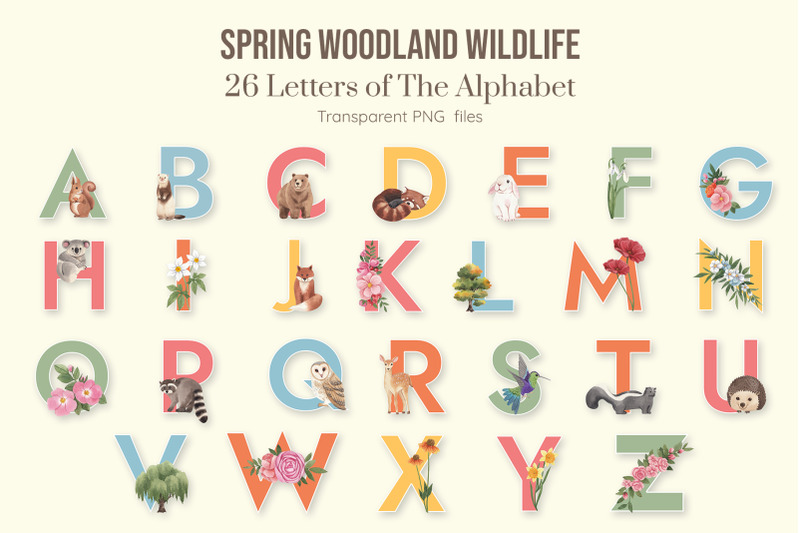 spring-woodland-wildlife-watercolor