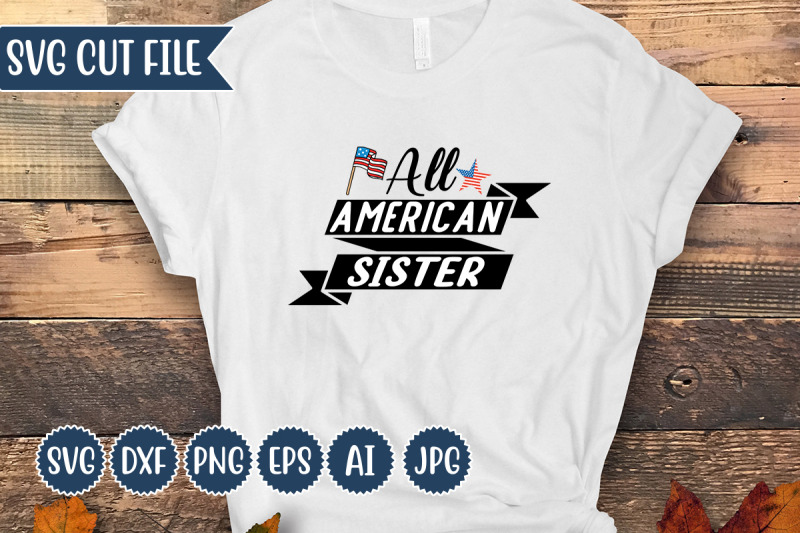 all-american-sister-svg-design