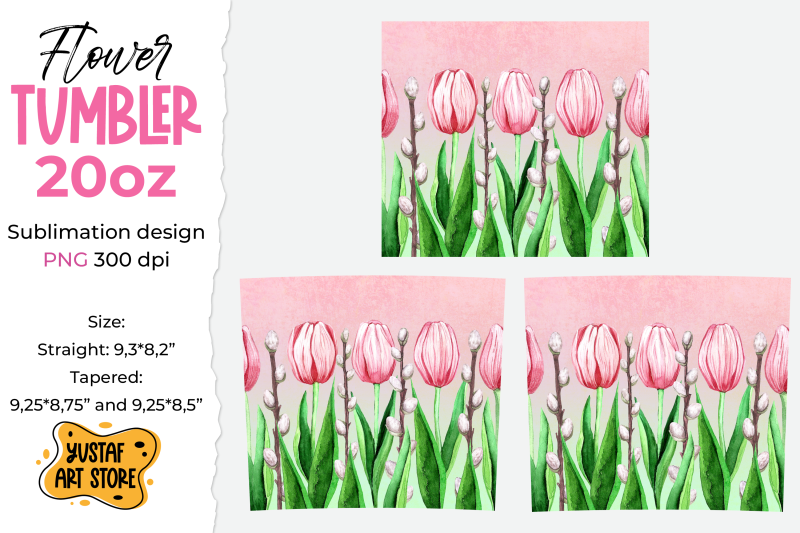 spring-flower-tumbler-sublimation-design-tulips-amp-twigs